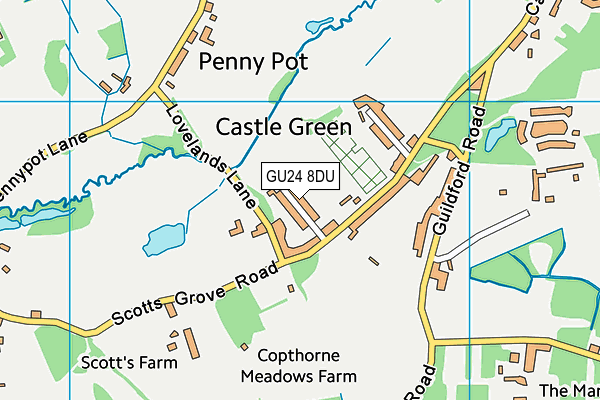 GU24 8DU map - OS VectorMap District (Ordnance Survey)