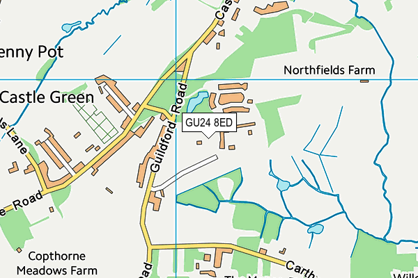 GU24 8ED map - OS VectorMap District (Ordnance Survey)