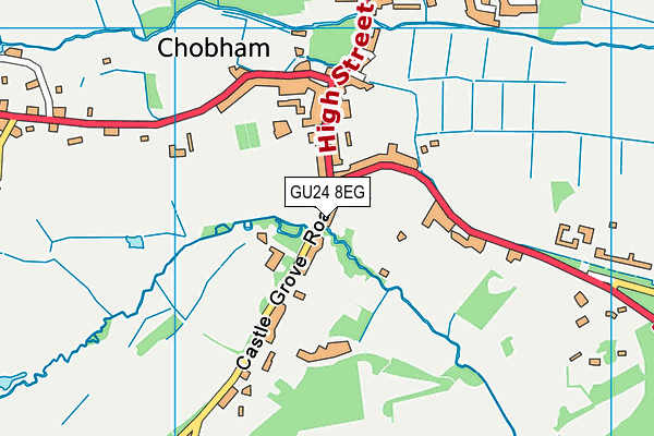 GU24 8EG map - OS VectorMap District (Ordnance Survey)