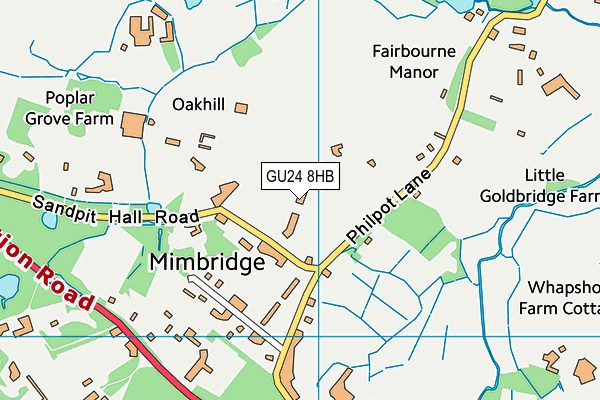 GU24 8HB map - OS VectorMap District (Ordnance Survey)