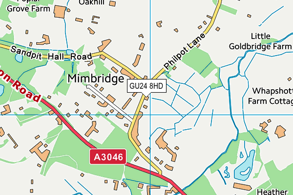 GU24 8HD map - OS VectorMap District (Ordnance Survey)