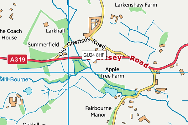 GU24 8HF map - OS VectorMap District (Ordnance Survey)