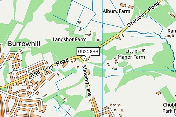 GU24 8HH map - OS VectorMap District (Ordnance Survey)