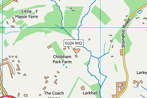 GU24 8HQ map - OS VectorMap District (Ordnance Survey)