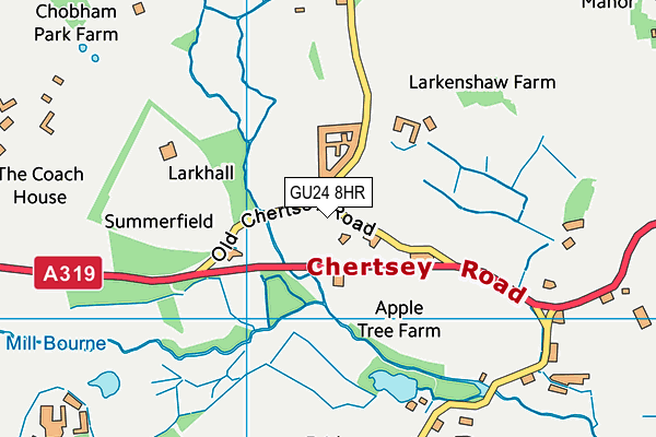 GU24 8HR map - OS VectorMap District (Ordnance Survey)