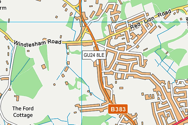 GU24 8LE map - OS VectorMap District (Ordnance Survey)