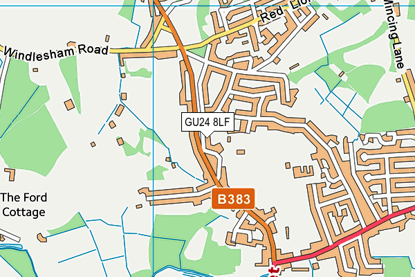 GU24 8LF map - OS VectorMap District (Ordnance Survey)