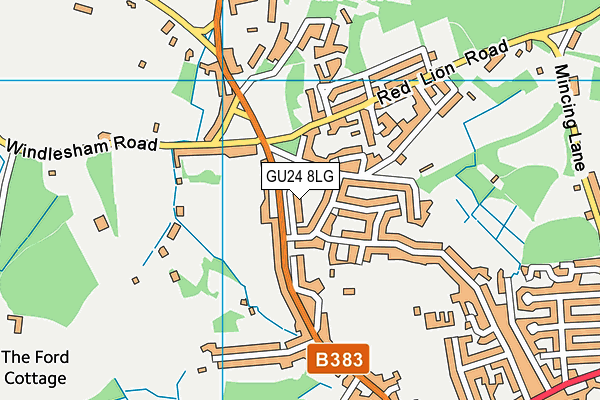 GU24 8LG map - OS VectorMap District (Ordnance Survey)