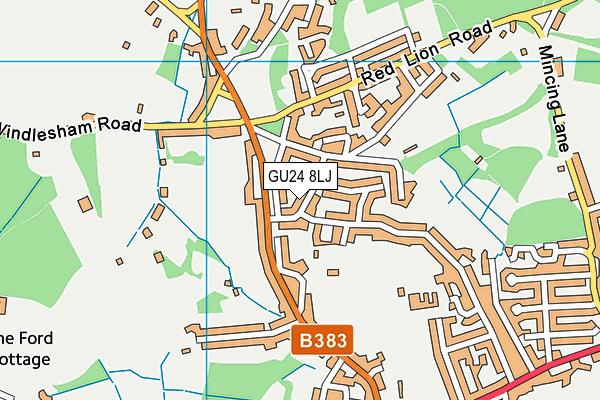 GU24 8LJ map - OS VectorMap District (Ordnance Survey)