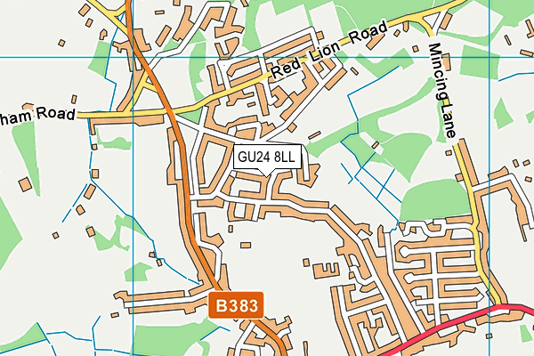 GU24 8LL map - OS VectorMap District (Ordnance Survey)