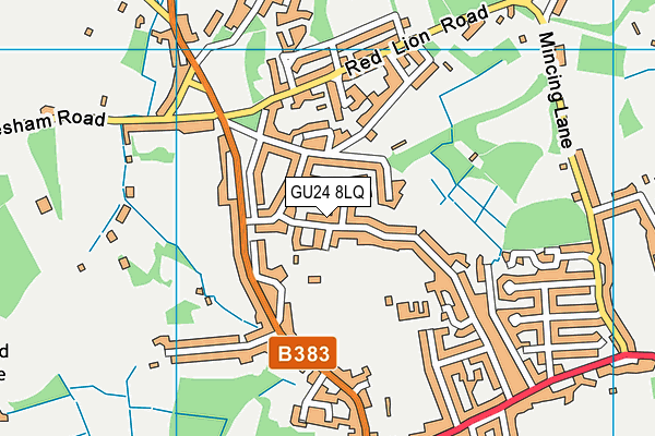 GU24 8LQ map - OS VectorMap District (Ordnance Survey)