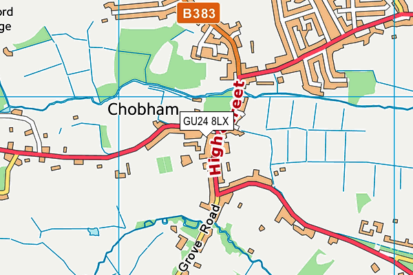 GU24 8LX map - OS VectorMap District (Ordnance Survey)