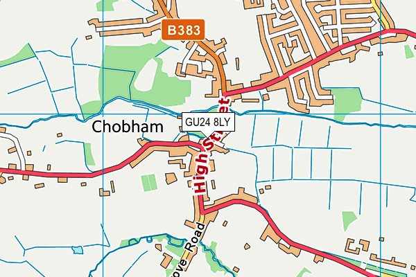 GU24 8LY map - OS VectorMap District (Ordnance Survey)