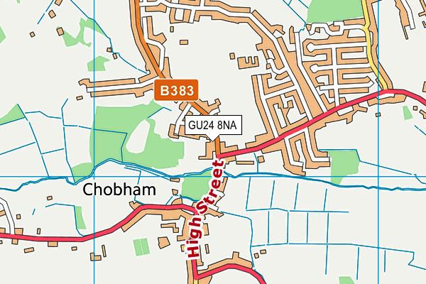 GU24 8NA map - OS VectorMap District (Ordnance Survey)