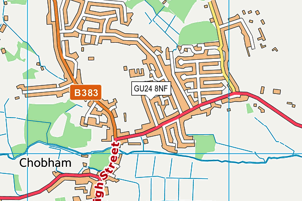 GU24 8NF map - OS VectorMap District (Ordnance Survey)