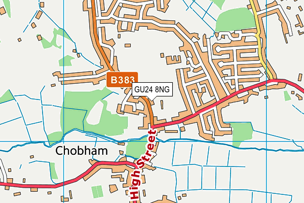 GU24 8NG map - OS VectorMap District (Ordnance Survey)