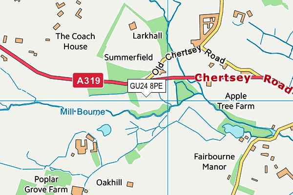 GU24 8PE map - OS VectorMap District (Ordnance Survey)