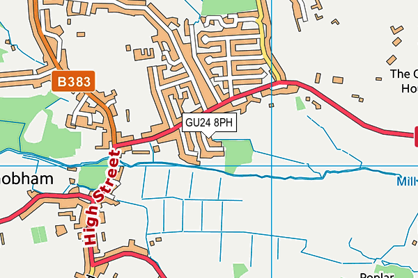 GU24 8PH map - OS VectorMap District (Ordnance Survey)