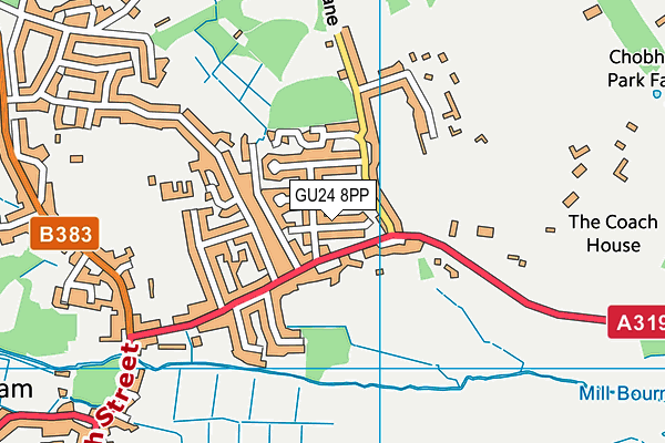 GU24 8PP map - OS VectorMap District (Ordnance Survey)