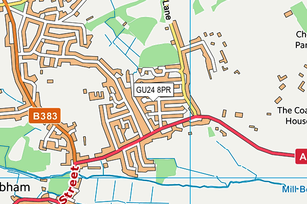 GU24 8PR map - OS VectorMap District (Ordnance Survey)