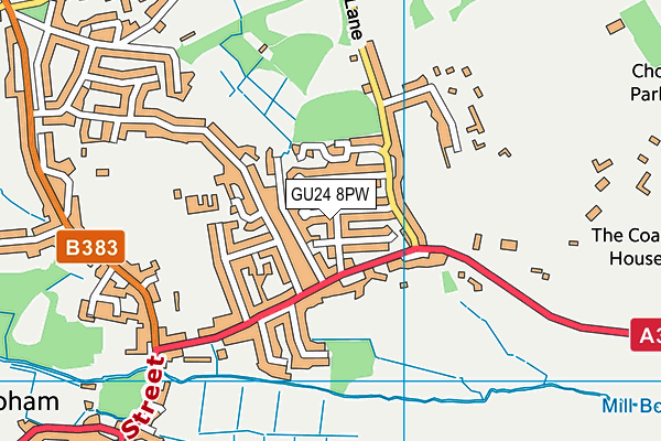 GU24 8PW map - OS VectorMap District (Ordnance Survey)