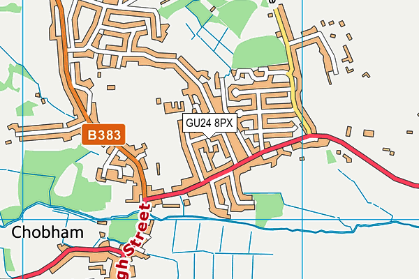 GU24 8PX map - OS VectorMap District (Ordnance Survey)