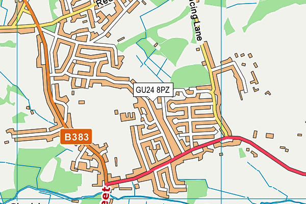 GU24 8PZ map - OS VectorMap District (Ordnance Survey)