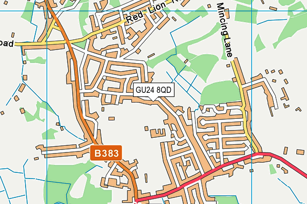 GU24 8QD map - OS VectorMap District (Ordnance Survey)