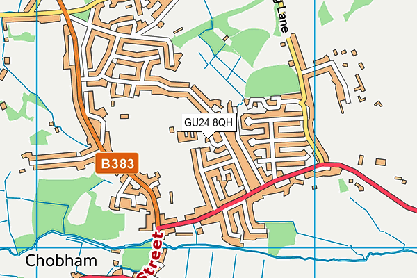 GU24 8QH map - OS VectorMap District (Ordnance Survey)