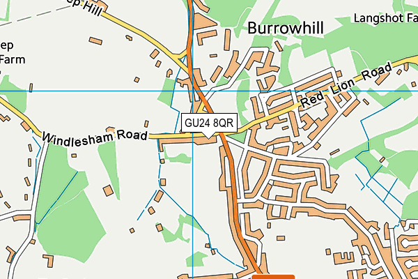 GU24 8QR map - OS VectorMap District (Ordnance Survey)