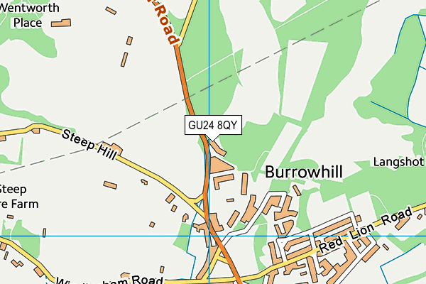 GU24 8QY map - OS VectorMap District (Ordnance Survey)