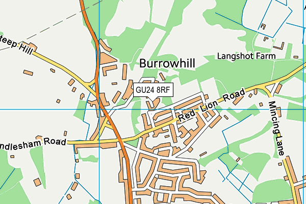 GU24 8RF map - OS VectorMap District (Ordnance Survey)