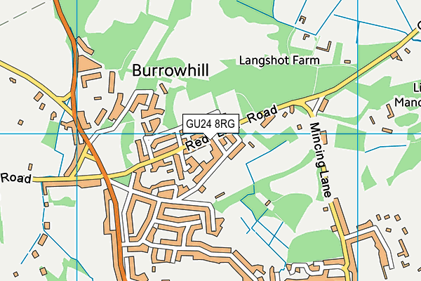 GU24 8RG map - OS VectorMap District (Ordnance Survey)