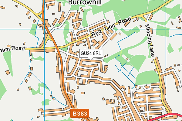 GU24 8RL map - OS VectorMap District (Ordnance Survey)