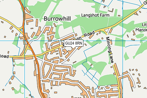 GU24 8RN map - OS VectorMap District (Ordnance Survey)