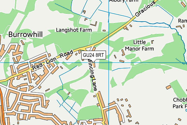 GU24 8RT map - OS VectorMap District (Ordnance Survey)