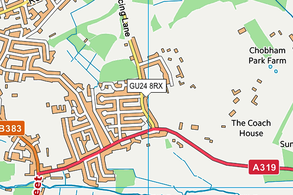 GU24 8RX map - OS VectorMap District (Ordnance Survey)