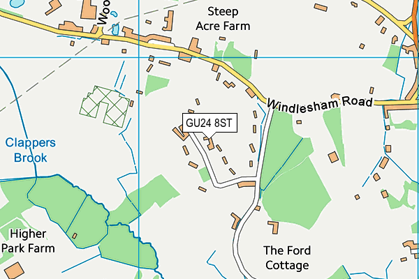 GU24 8ST map - OS VectorMap District (Ordnance Survey)