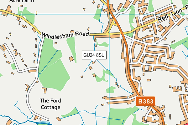 GU24 8SU map - OS VectorMap District (Ordnance Survey)