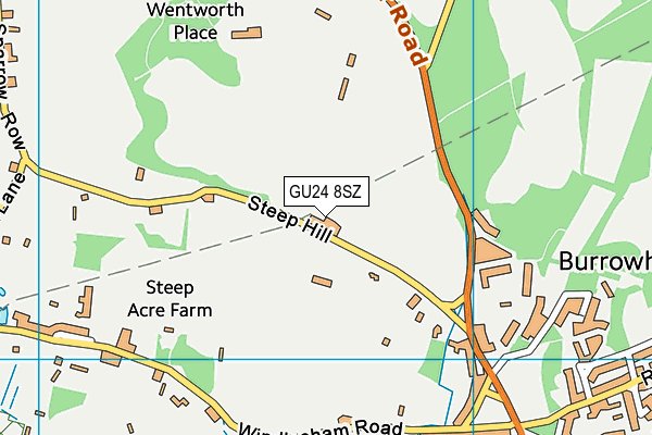 GU24 8SZ map - OS VectorMap District (Ordnance Survey)