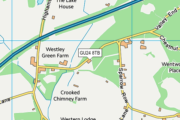 Valley End CofE Infant School map (GU24 8TB) - OS VectorMap District (Ordnance Survey)
