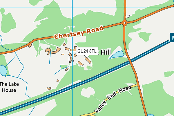 GU24 8TL map - OS VectorMap District (Ordnance Survey)