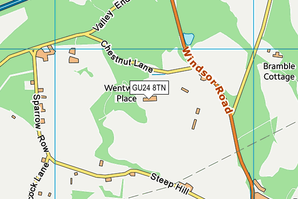 GU24 8TN map - OS VectorMap District (Ordnance Survey)