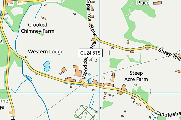 GU24 8TS map - OS VectorMap District (Ordnance Survey)