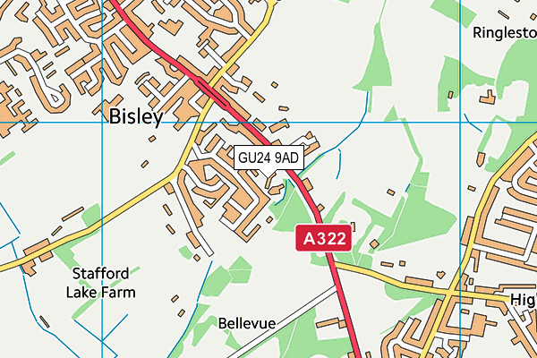 GU24 9AD map - OS VectorMap District (Ordnance Survey)