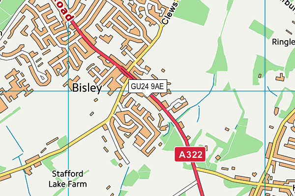 GU24 9AE map - OS VectorMap District (Ordnance Survey)