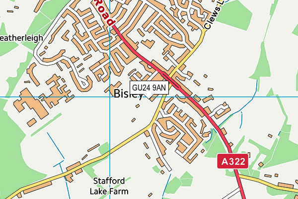 GU24 9AN map - OS VectorMap District (Ordnance Survey)