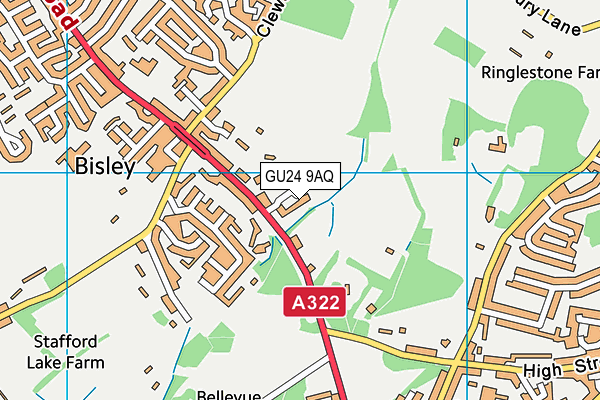 GU24 9AQ map - OS VectorMap District (Ordnance Survey)