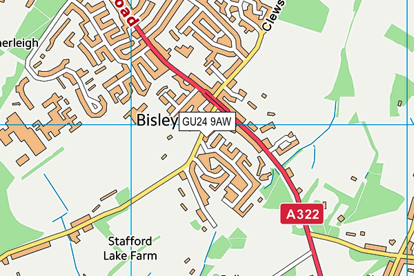 GU24 9AW map - OS VectorMap District (Ordnance Survey)