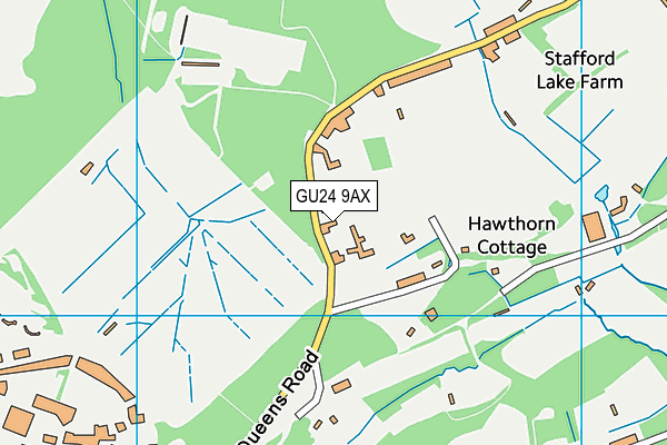 GU24 9AX map - OS VectorMap District (Ordnance Survey)